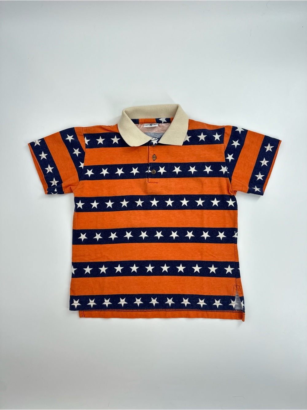 VTG Kitestrings Orange & Blue Rugby Polo Stars & Stripes Size 7
